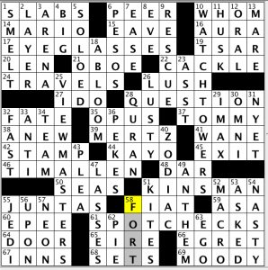 CrosSynergy / Washington Post crossword solution - 01/28/14