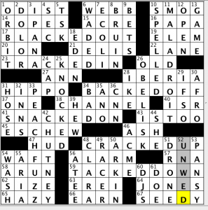 CrosSynergy / Washington Post crossword solution - 01/31/14