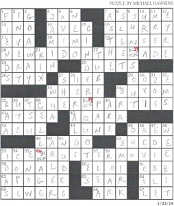 NY Times crossword solution, 1 23 14, no, 0123