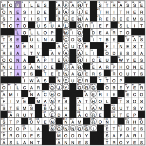 NY Times crossword solution, 2 9 14 "It Was 50 Years Ago Today"