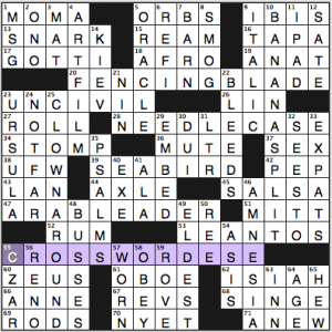 NY Times crossword solution, 2 25 14, no, 0225