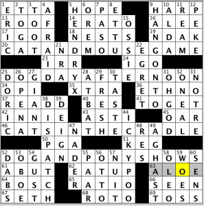 CrosSynergy / Washington Post crossword solution - 02/01/14