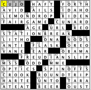 CrosSynergy / Washington Post crossword solution - 02/04/14