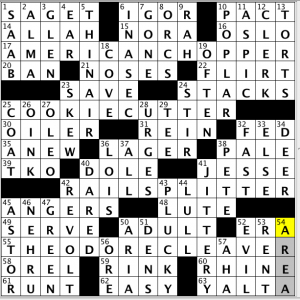 CrosSynergy / Washington Post crossword solution - 02/07/14
