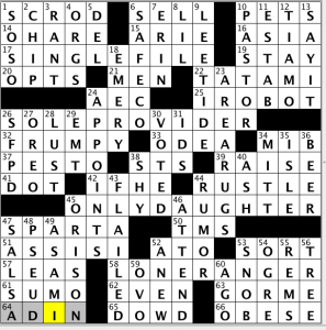 CrosSynergy / Washington Post crossword solution - 02/15/14