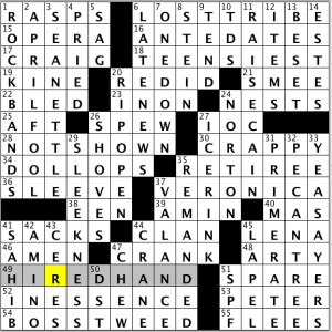 CrosSynergy crossword puzzle solution - 02/16/14