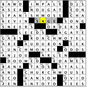CrosSynergy / Washington Post crossword solution - 02/24/14