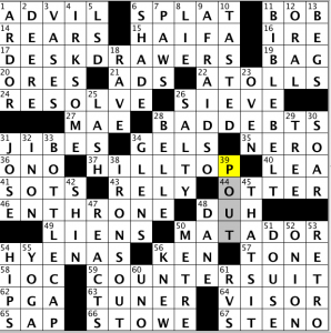 CrosSynergy / Washington Post crossword solution - 03/03/14