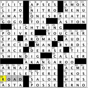 CrosSynergy / Washington Post crossword solution - 03/08/14