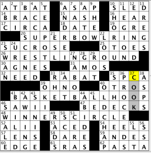 CrosSynergy / Washington Post crossword solution - 03/12/14