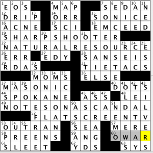 CrosSynergy / Washington Post crossword solution - 03/22/14
