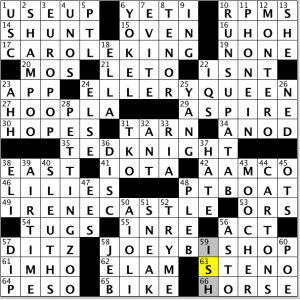 CrosSynergy / Washington Post crossword solution - 03/25/14
