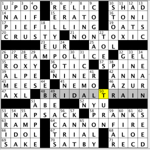 CrosSynergy / Washington Post crossword solution - 03/29/14