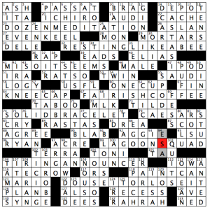 Los Angeles Times crossword solution - 03/09/14