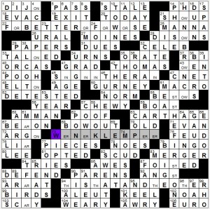 Best Sunday Crossword of 2013, "Two-by-Fours" by Patrick Berry (NYT, June 23)