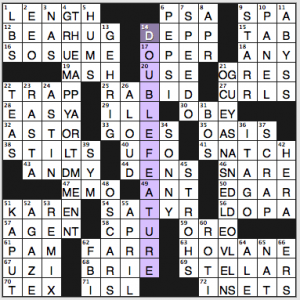 2013 Best Crossword by Patrick Blindauer (NYT, July 25)