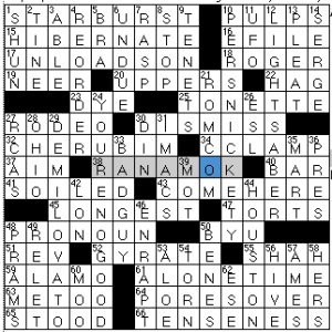 Newsday crossword solution, 3 22 14 "Saturday Stumper"