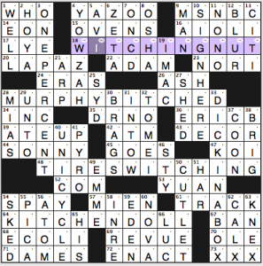 Ink Well /  Chicago Reader crossword solution, 3 26 14 - "Scratch That"