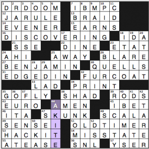 NY Times crossword solution, 3 4 14, no. 0304