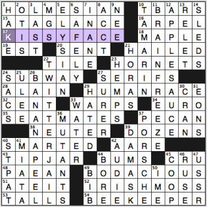 NY Times crossword solution, 3 15 14, no. 0315