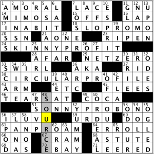 CrosSynergy/Washington Post crossword solution, 04.19.14: "Bring in the Pros"