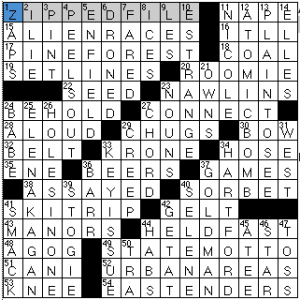 Newsday crossword solution, 4 12 14 "Saturday Stumper"
