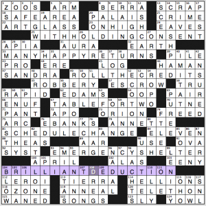NY Times crossword solution, 4 13 14 "It's Taxing"
