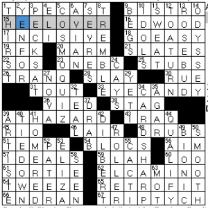 Newsday crossword solution, 4 26 14 "Saturday Stumper"