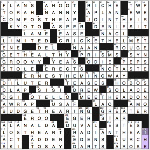 LA Times Sunday crossword solution, 4 27 14 "Featured Article"