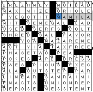 Newsday crossword solution, 4 5 14 "Saturday Stumper"