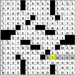 Jim Modney's New York Times crossword solution, 04.28.14