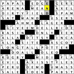 CrossSynergy/Washington Post crossword solution, 04.16.14: "When Harry Met Sally"