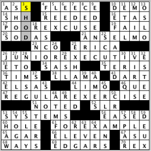 CrosSynergy/Washington Post crossword solution, 05.10.14: "Fit for a King"