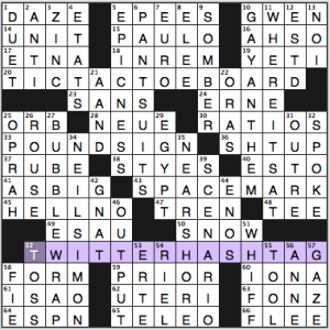 NY Times crossword solution, 5 29 14, no. 0529