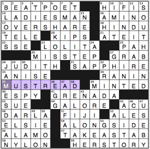 NY Times crossword solution, 5 30 14, no. 0530