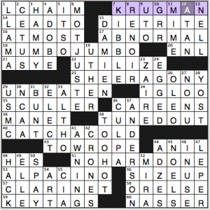 NY Times crossword solution, 5 9 14, no. 0509