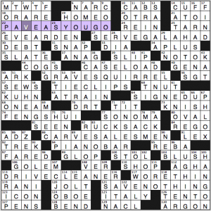 LA Times Sunday crossword solution, 6 1 14 "Sound of Victory"