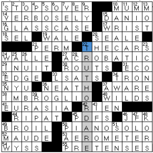 Newsday crossword solution, 5 24 14 "Saturday Stumper" by Brad Wilber