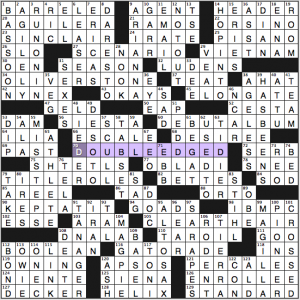 NY Times crossword solution, 5 4 14, "Joined Sides"