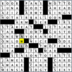 CrosSynergy/Washington Post crossword solution, 05.07.14: "That's the Ticket!"