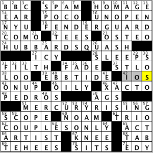 CrosSynergy/Washington Post crossword solution, 05.29.14: "Fred Heads"