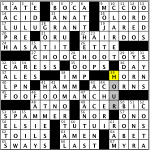 CrosSynergy/Washington Post crossword solution, 05.27.14: "Ooh, There's an Echo"
