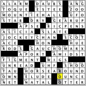CrosSynergy/Washington Post crossword solution, 05.06.14: "Galloping Along"