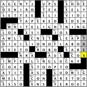 CrosSynergy/Washington Post crossword solution, 06.15.14: "Three strikes"