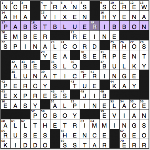 NYT crossword solution, 6 3 14, no. 0603