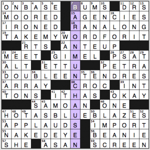 NY Times crossword solution, 6 27 14, no. 0627