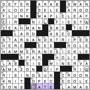 NY Times crossword solution, 6 11 14, no. 0611