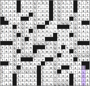 NY Times crossword solution, 6 29 14, "Downright Tricky!"