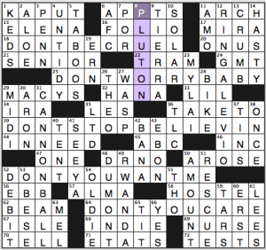 NY Times crossword solution, 7 1 14, no. 0701