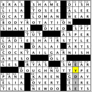 CrosSynergy/Washington Post crossword solution, 06.14.14: "Quadruple Twists"